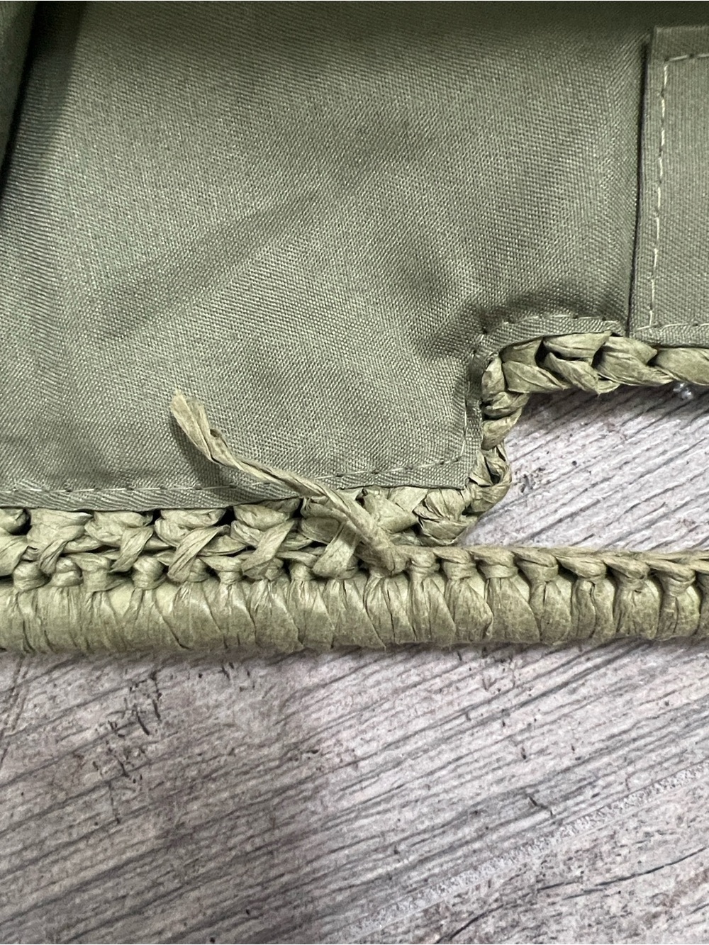 NWOT Urban Expressions Olive Green Crochet Cutout Handle Clutch - Picture 10 of 13